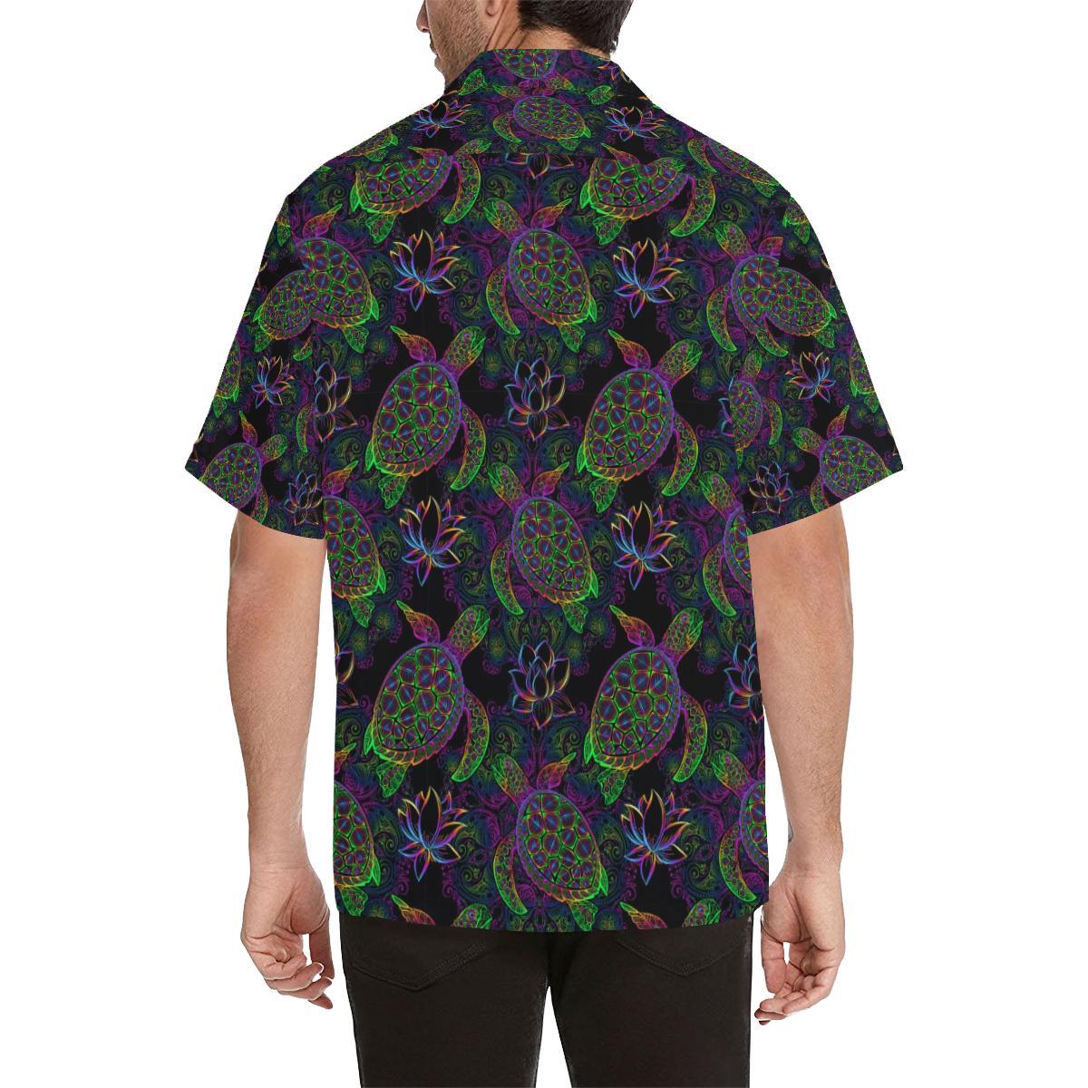 Sea Turtle Pattern Mens All Over Print Hawaiian Shirt