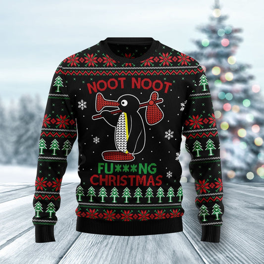 Penguin Tree Ugly Christmas Sweater 