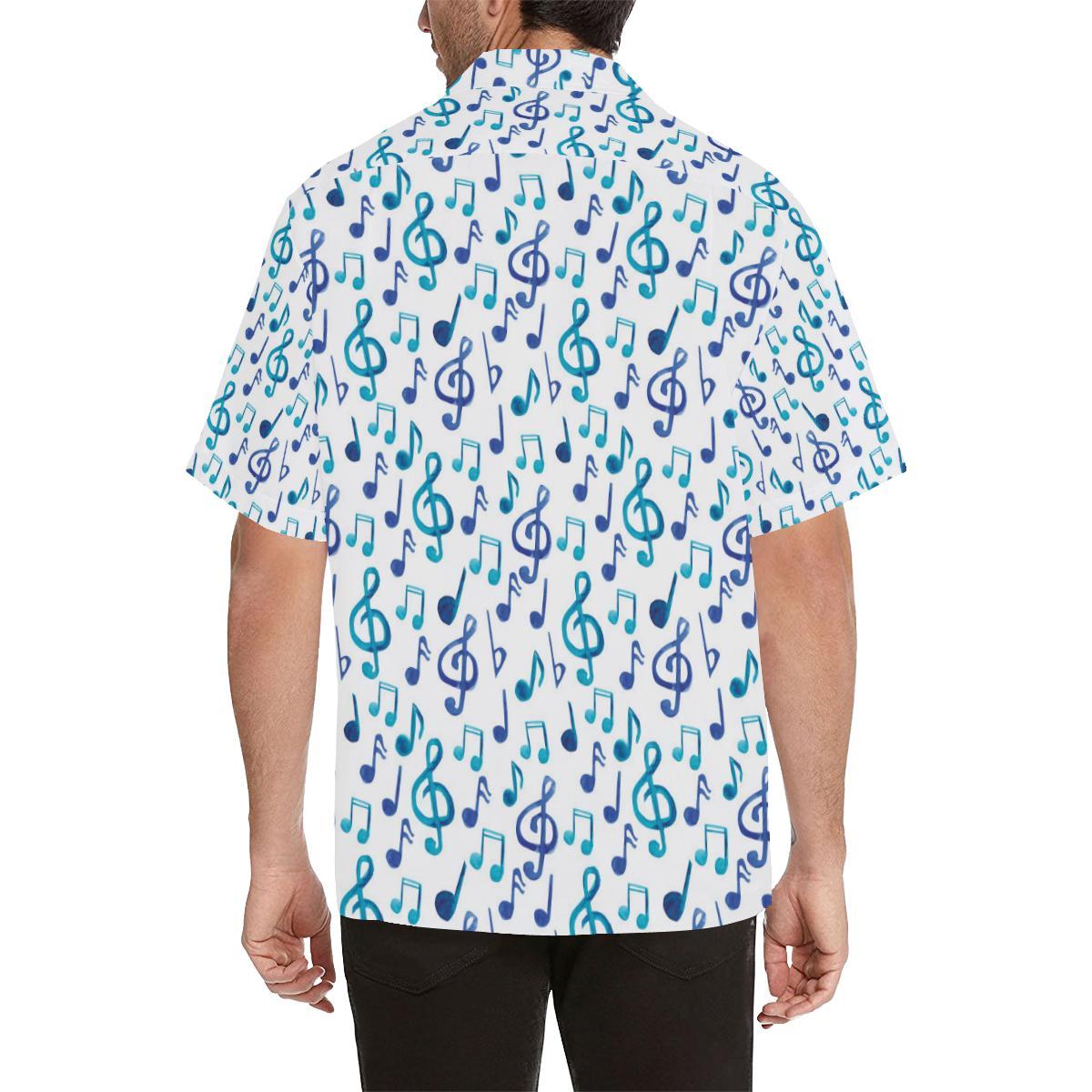 Music Notes Pattern Print Design 03 Mens All Over Hawaiian Shirt