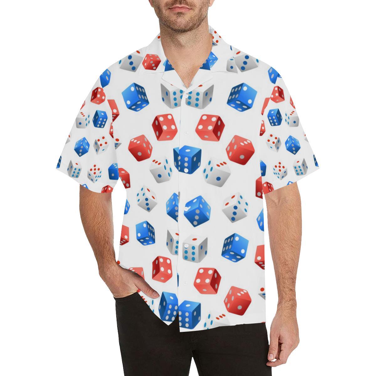 Dice Pattern Print Design 01 Mens All Over Hawaiian Shirt