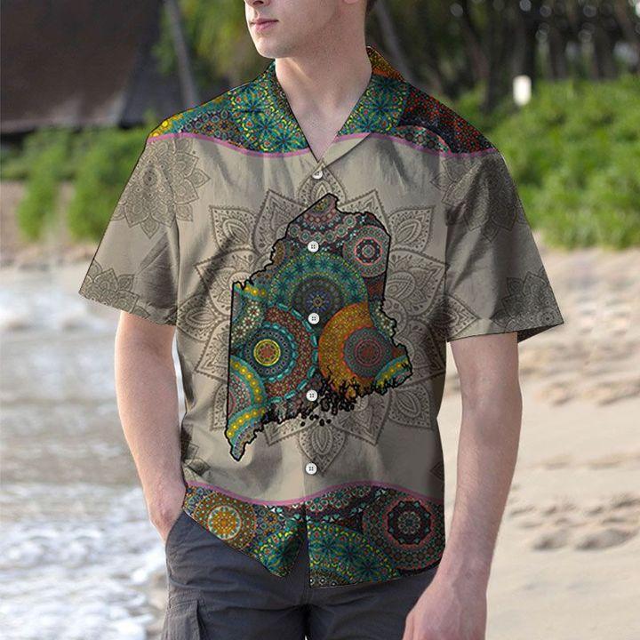 Awesome Hawaiian Aloha Shirts Mandala Maine #H