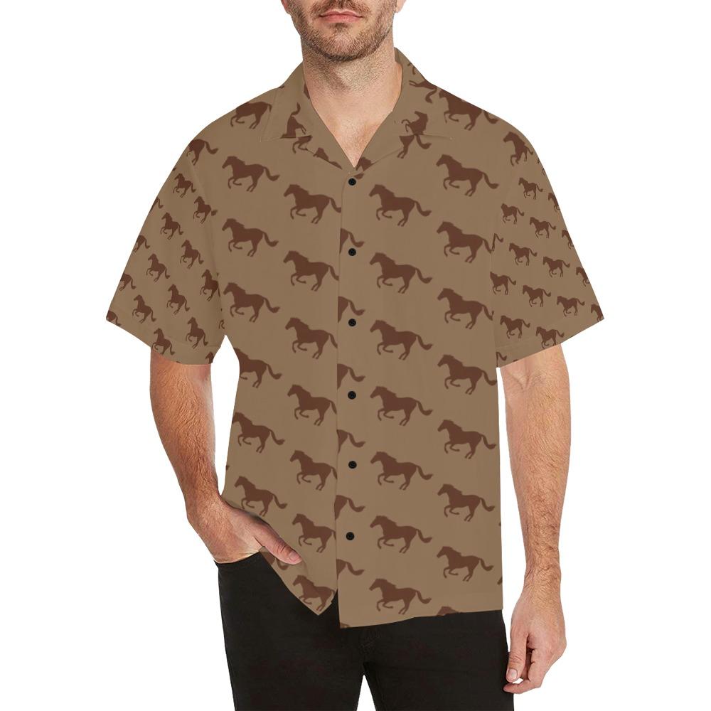 Horse Brown Print Design Hawaiian Shirt