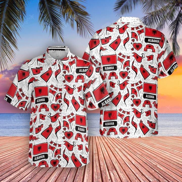 Albania Flag Hawaiian Shirt | For Men &amp;amp; Women | Adult | Hw8543