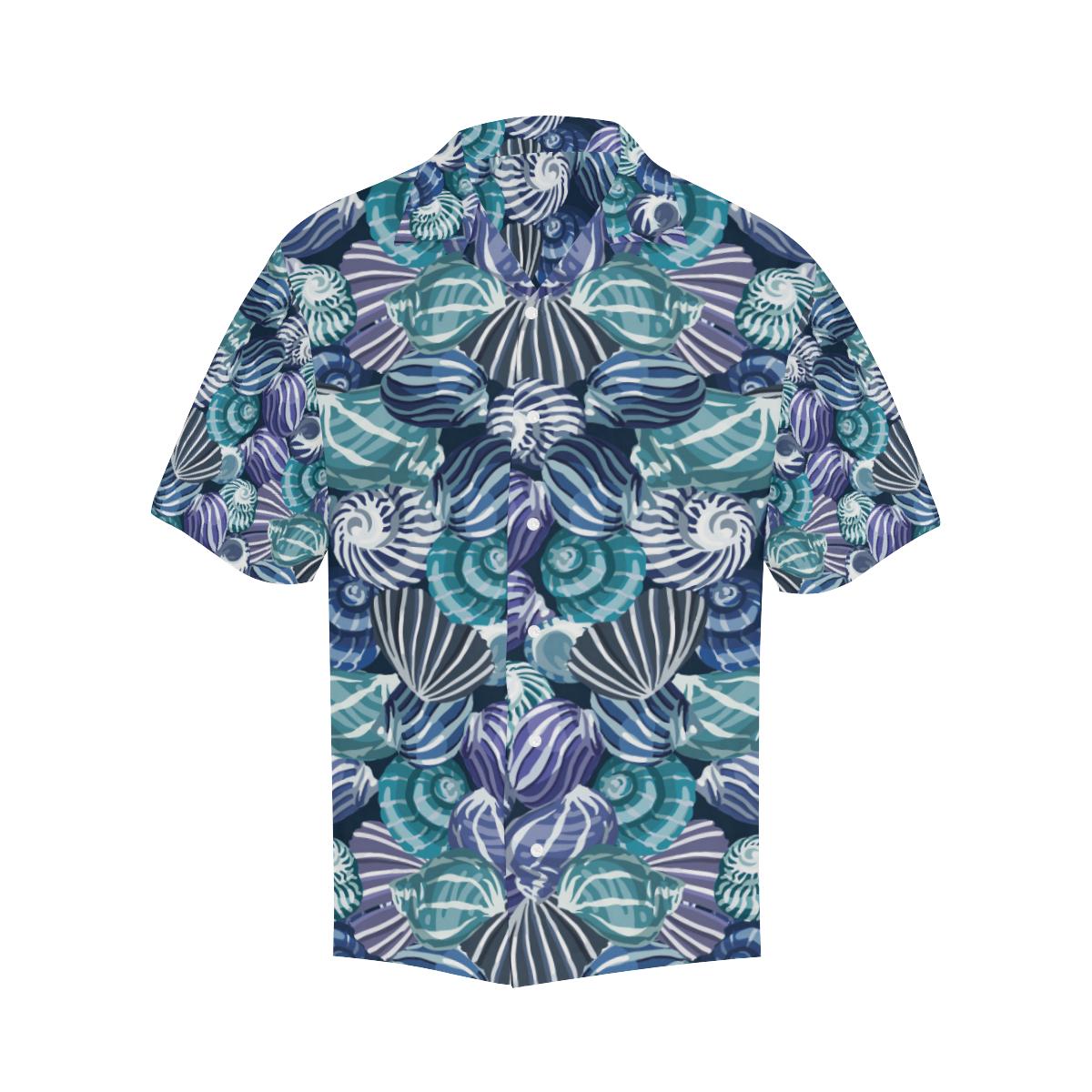 Shell Design Pattern Mens All Over Print Hawaiian Shirt