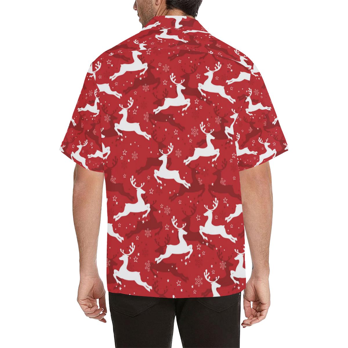 Reindeer Red Pattern Print Design Hawaiian Shirt