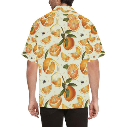 Orange Pattern Mens All Over Print Hawaiian Shirt