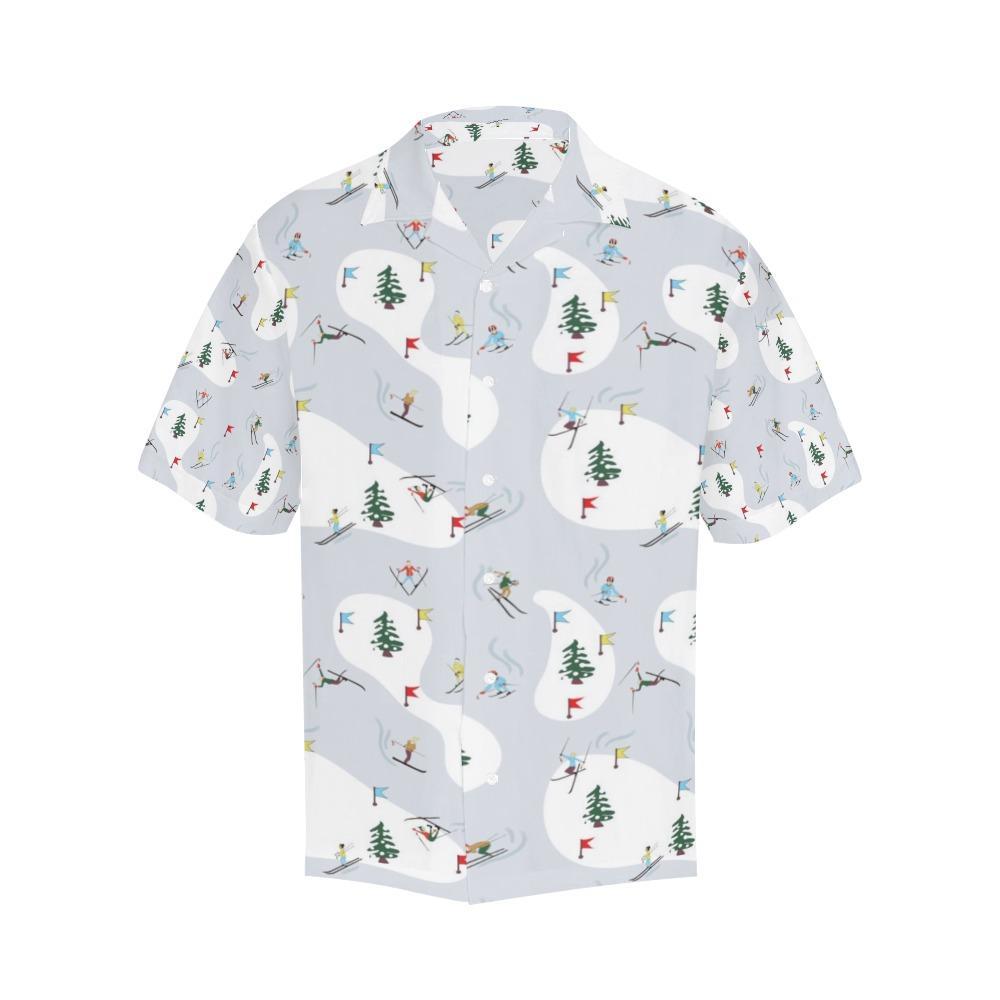 Ski Print Design Hawaiian Shirt