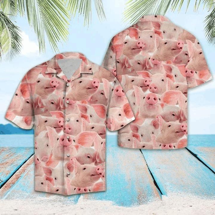 Happy Pigs Farmer Hawaiian Aloha Shirts