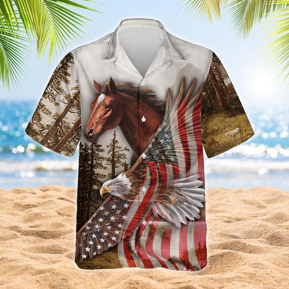 Eagle American Horse Hawaiian Shirt Lha1484Hw