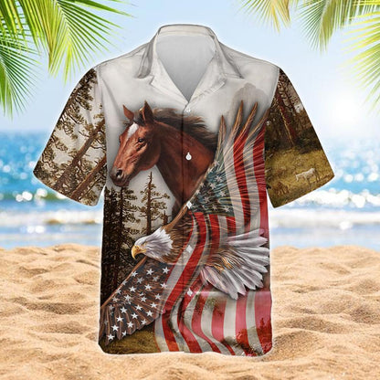 Eagle American Horse Hawaiian Shirt Lha1484Hw