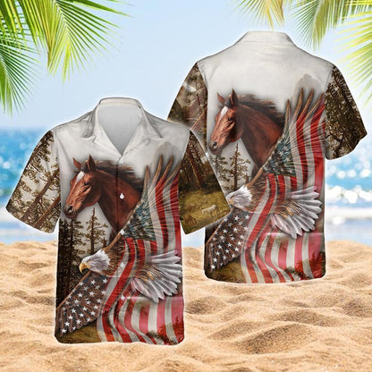 Eagle American Horse Hawaiian Shirt Lha1484Hw