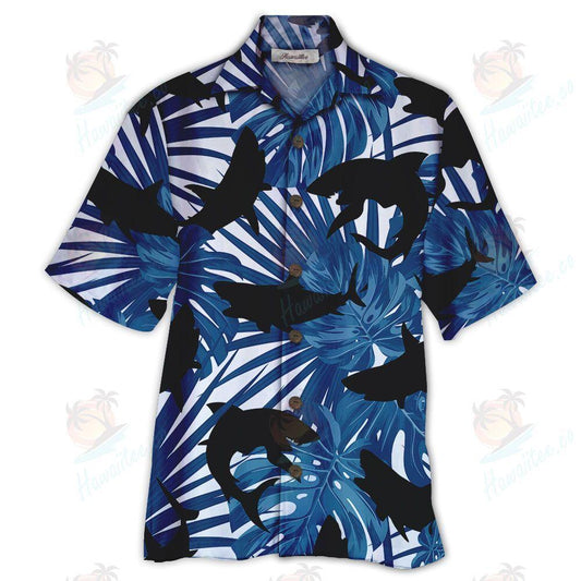 Shark Blue Nice Design Unisex Hawaiian Shirt 