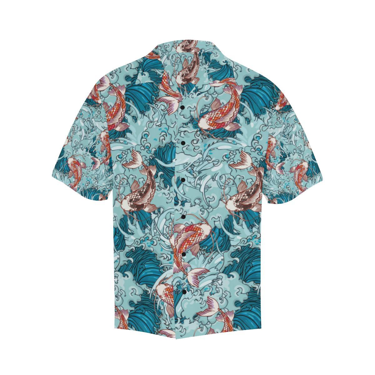 Koi Fish Pattern Print Design Hawaiian Shirt
