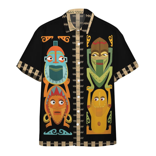  3D Tropical Hawaiian Polynesian Tiki Totems Custom Hawaii Shirt