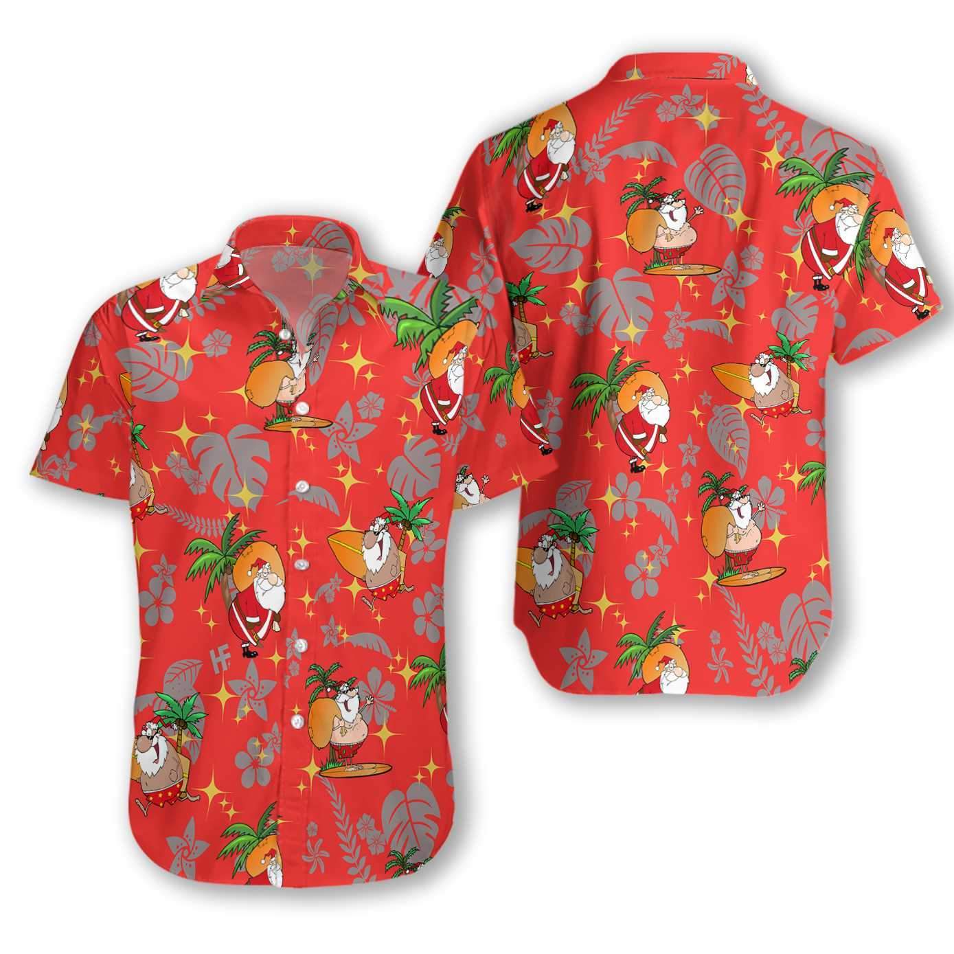 Funny Santa Red Hawaiian Aloha Shirts