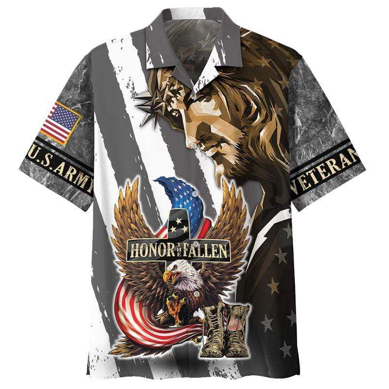 Hawaiian Aloha Shirts Army Veteran Jesus Honor The Fallen