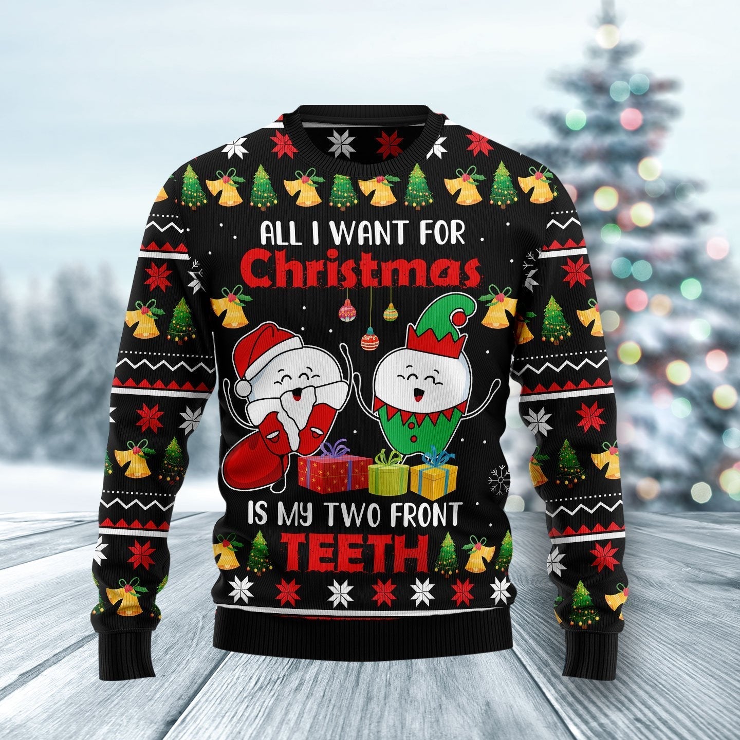 My Two Front Teeth Ugly Christmas Sweater 