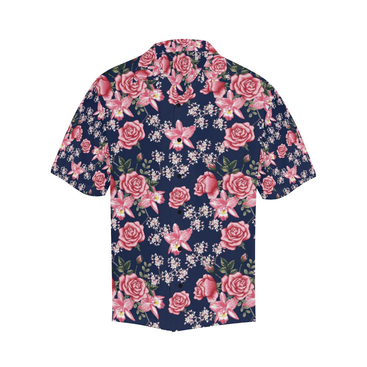 Rose Pattern Print Design A Hawaiian Shirt