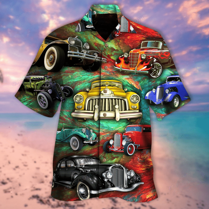 Old Man Ride Hot Rod Hawaiian Aloha Shirt #Va