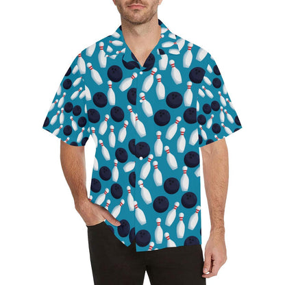 Bowling Pin Pattern Print Design 0 Hawaiian Shirt