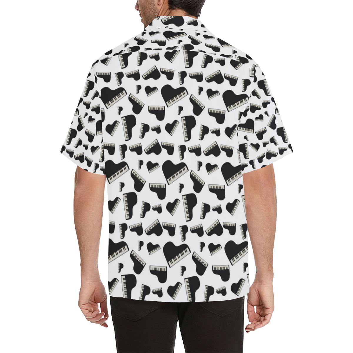 Piano Pattern Print Design 02 Mens All Over Hawaiian Shirt