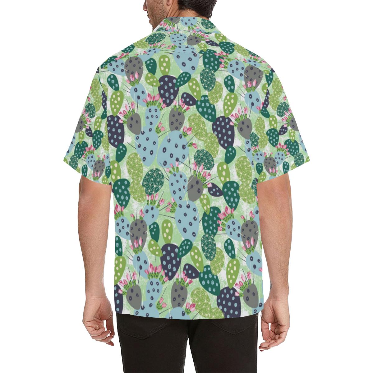 Cactus Pattern Background Mens All Over Print Hawaiian Shirt