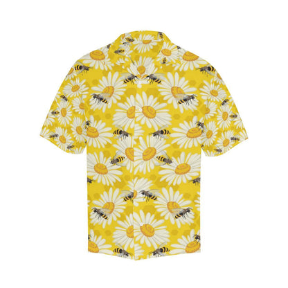 Bee Daisy Pattern Mens All Over Print Hawaiian Shirt