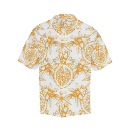 Hand Drawn Orange Fruit Pattern Mens All Over Print Hawaiian Shirt