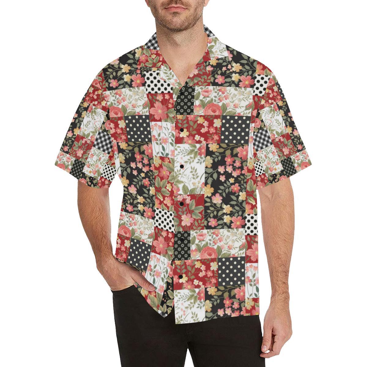 Patchwork Flower Pattern Print Design Hawaiian Shirt