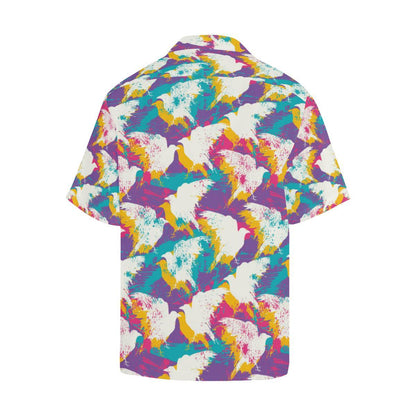 Colorful Crow Illustration Pattern Mens All Over Print Hawaiian Shirt