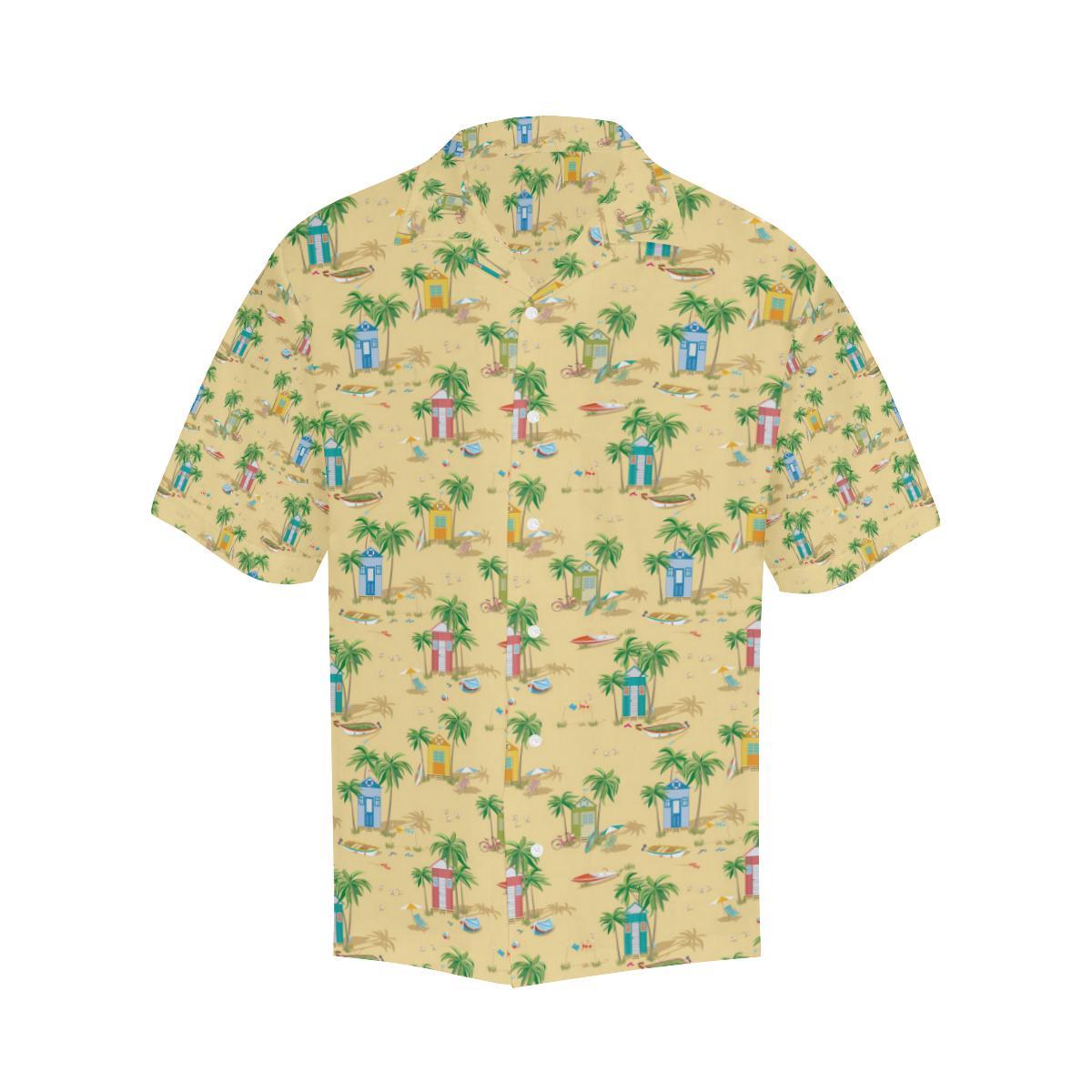 Beach Themed Pattern Print Design Hawaiian Shirt