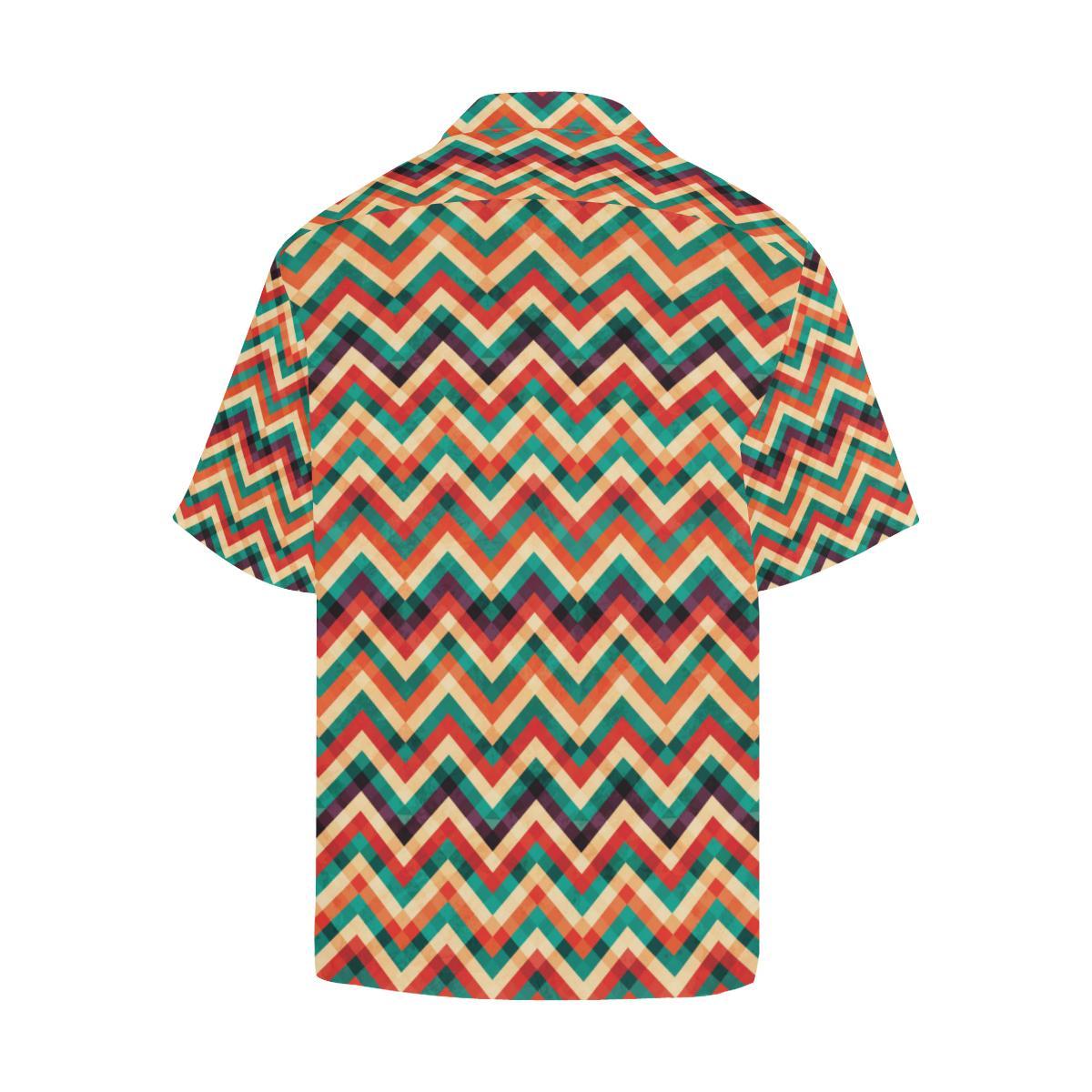 Zigzag Chevron Colorful Pattern Mens All Over Print Hawaiian Shirt