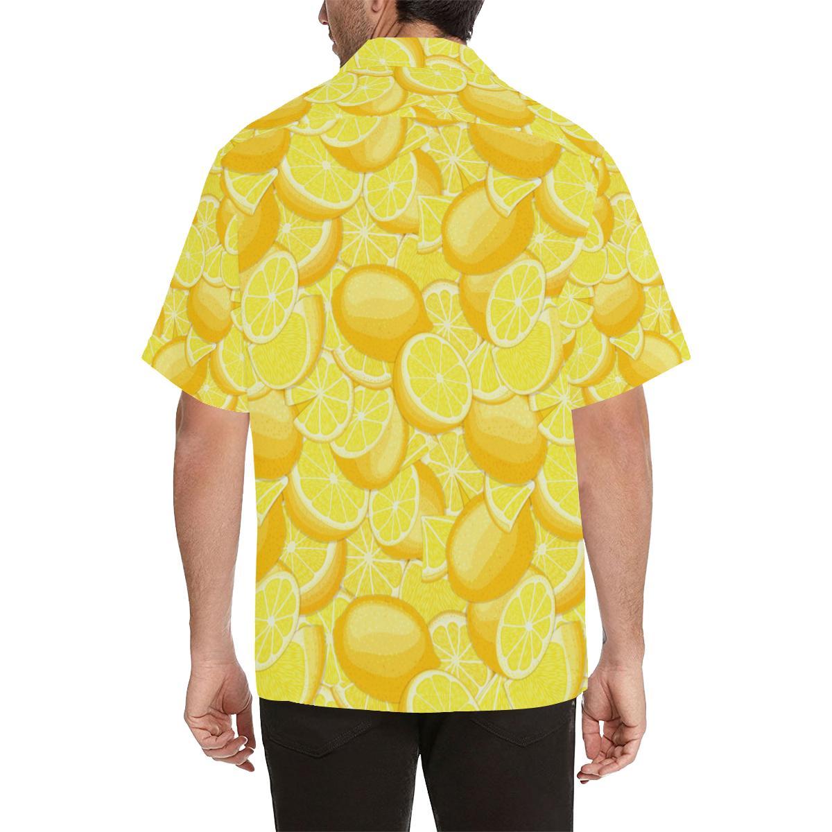 Lemon Pattern Mens All Over Print Hawaiian Shirt