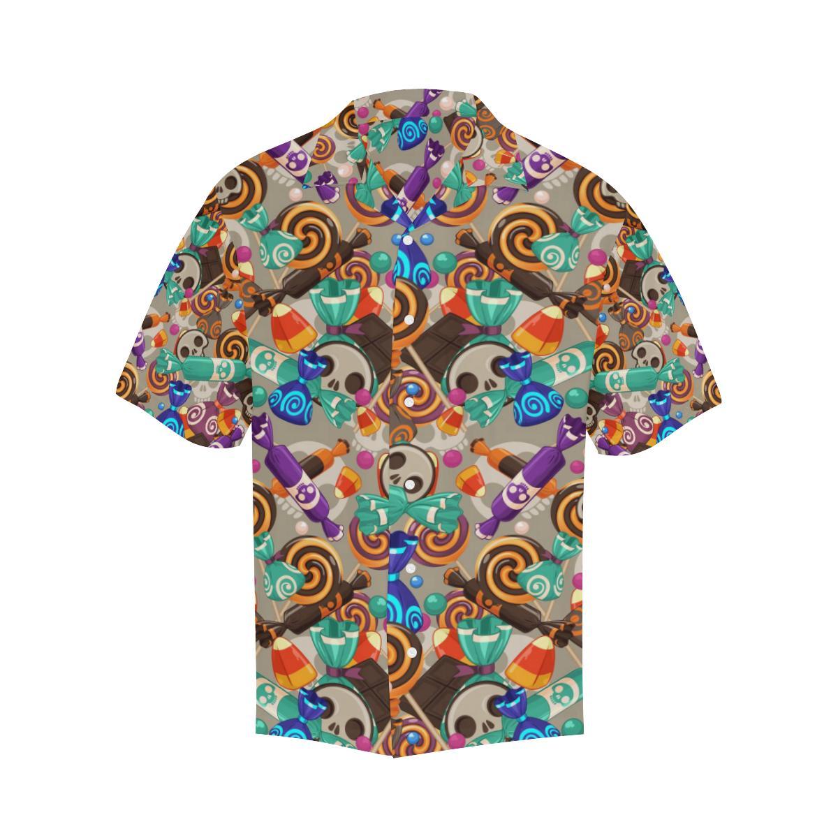 Halloween Candy Pattern Mens All Over Print Hawaiian Shirt