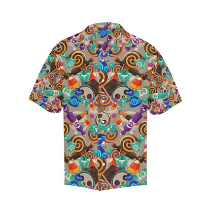 Halloween Candy Pattern Mens All Over Print Hawaiian Shirt