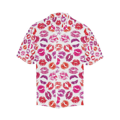 Lips Pattern Print Design 04 Mens All Over Hawaiian Shirt
