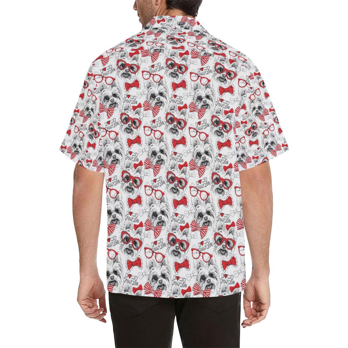 Yorkshire Terrier Pattern Print Design 04 Mens All Over Hawaiian Shirt