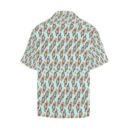 Otter Pattern Background Mens All Over Print Hawaiian Shirt