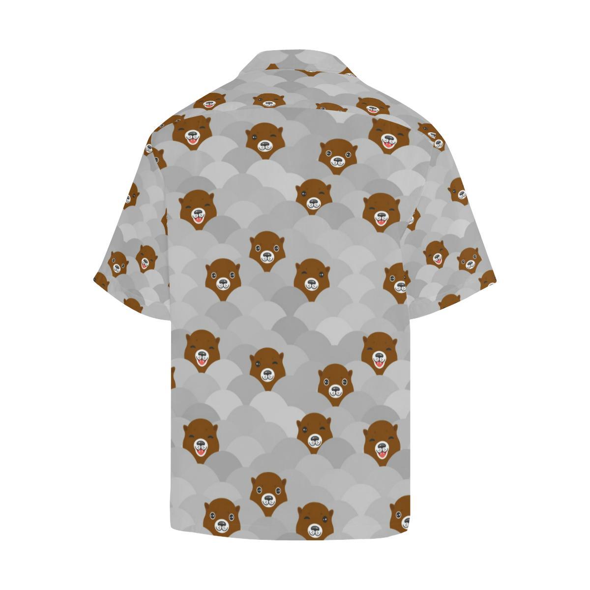 Cute Otter Pattern Mens All Over Print Hawaiian Shirt