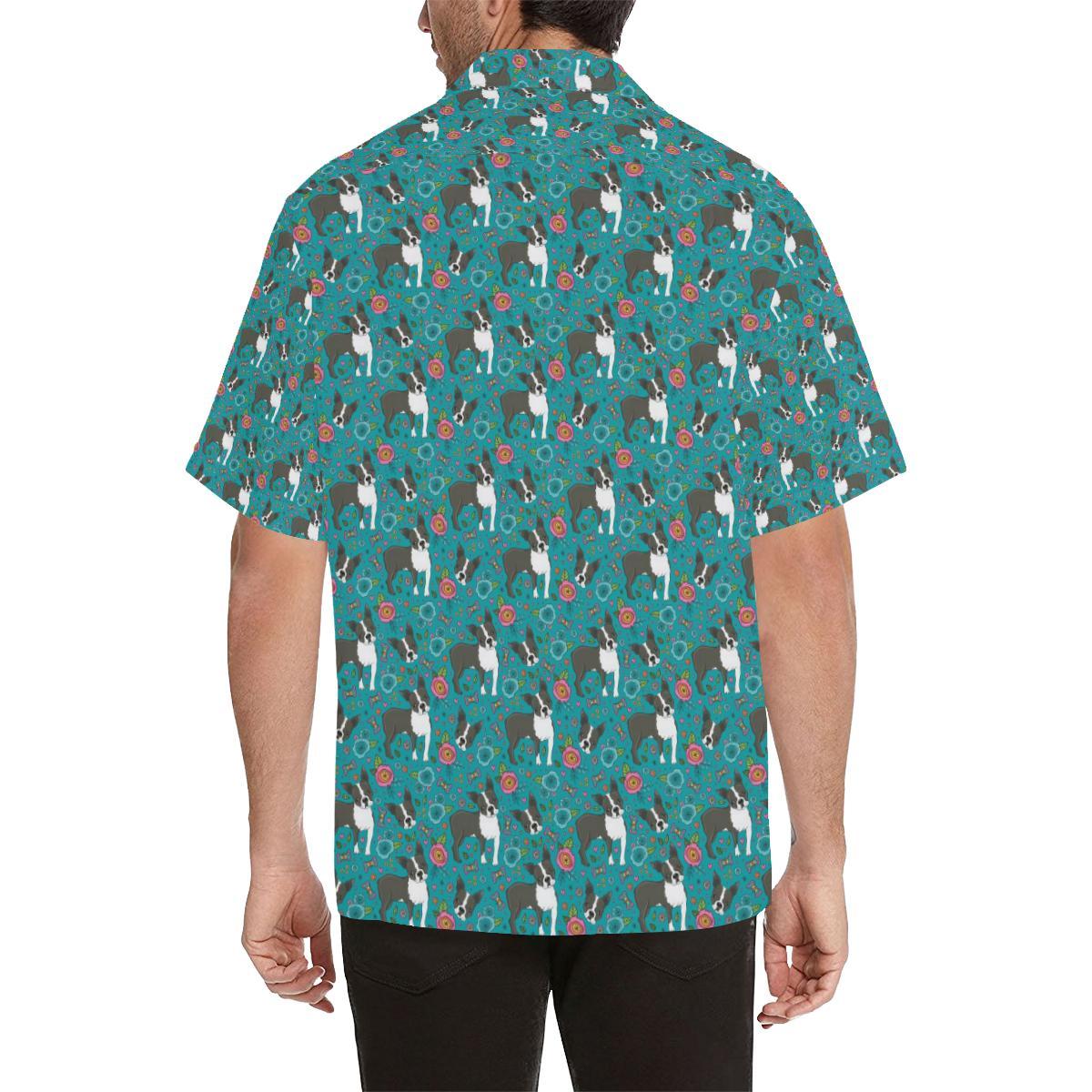 Boston Terrier Pattern Print Design Hawaiian Shirt