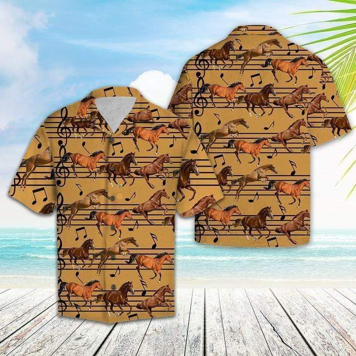 Aloha Horse Love Music Hawaiian Shirts 