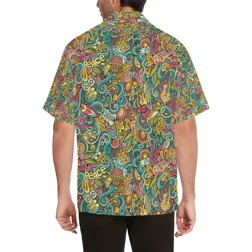 Hippie Print Design Hawaiian Shirt
