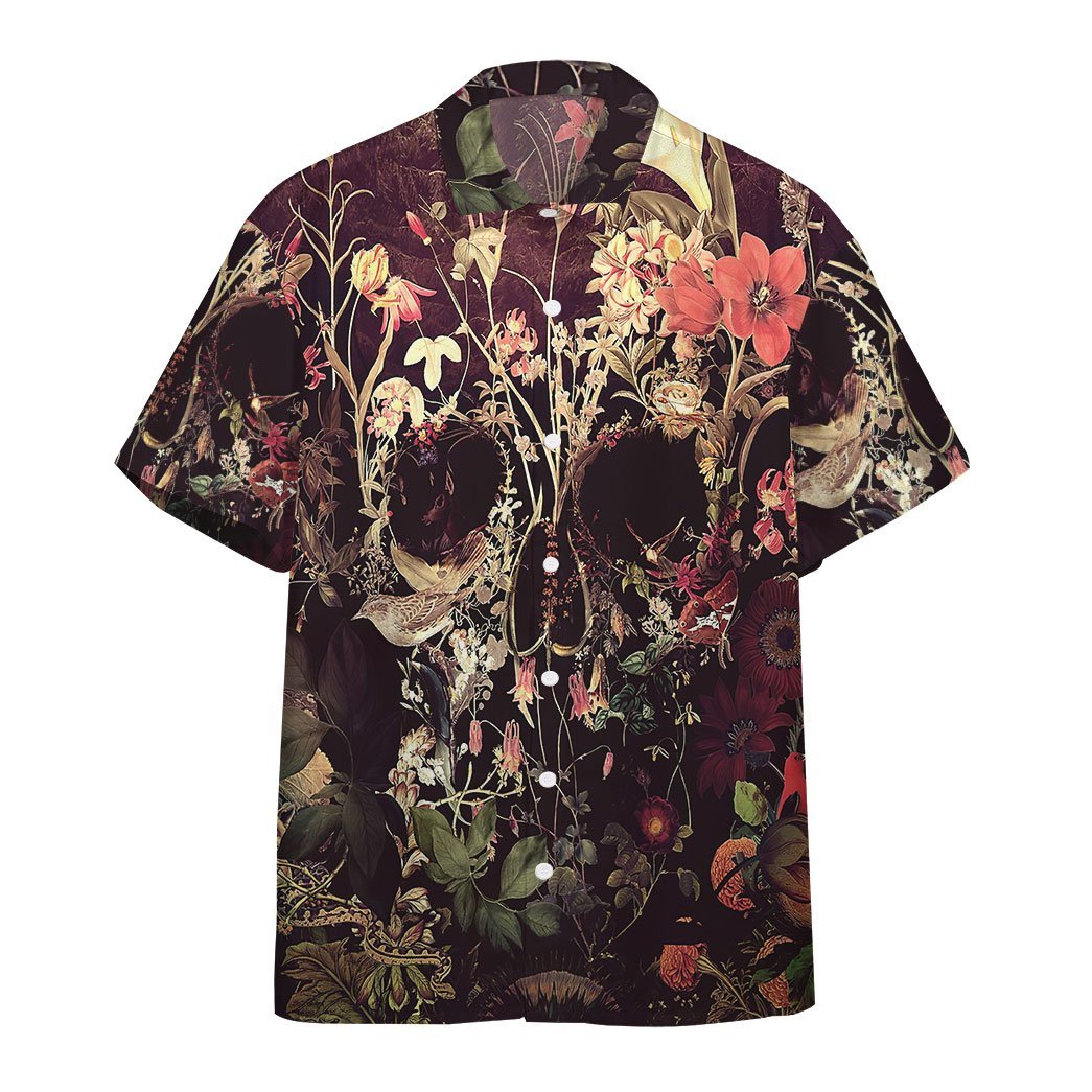    3D Bloom Skull Custom Hawaii Shirt