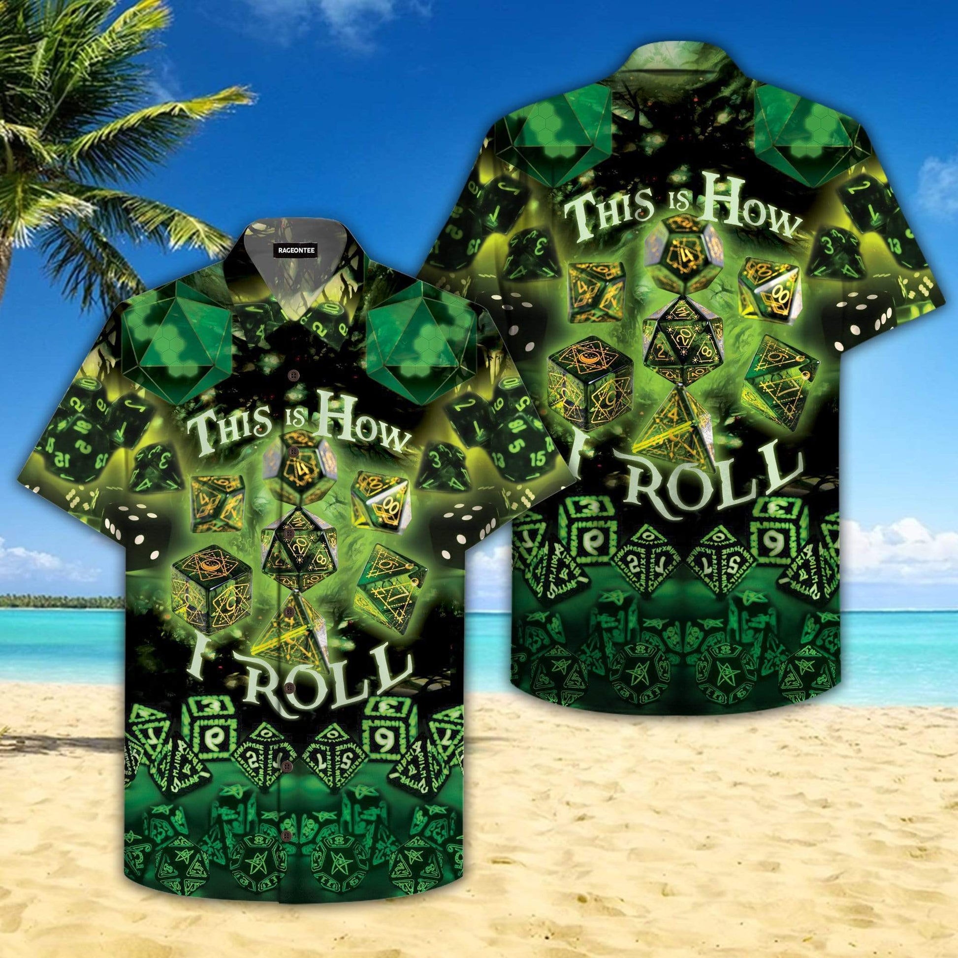 Hawaiian Aloha Shirts Dice D&amp;amp;D This Is How I Roll