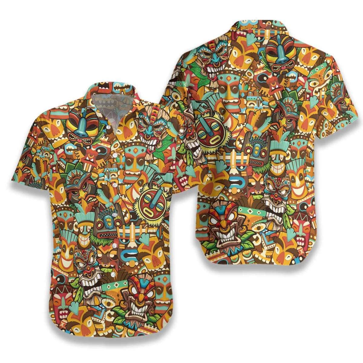 Amazing Tiki Pattern Unisex Hawaiian Aloha Shirts