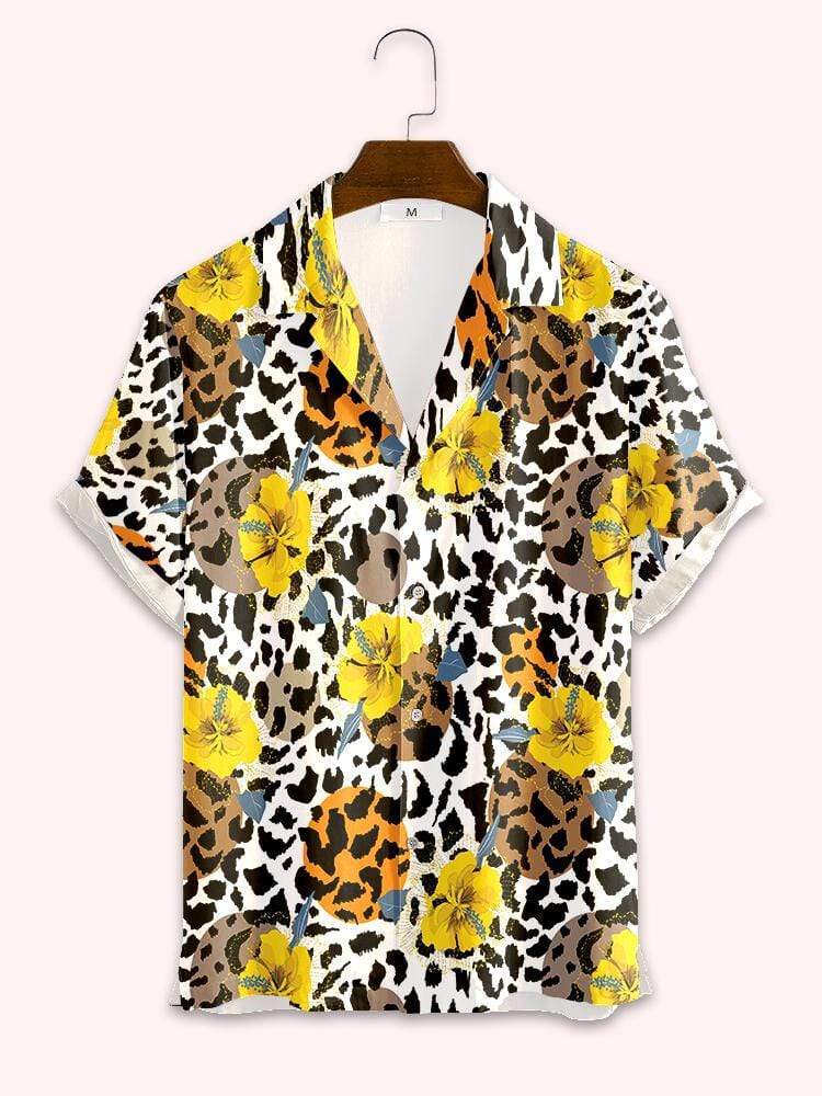 Tropical Hibiscus Leopard Pattern Summer Trend 2021 Hawaiian Unisex Shirts #DH