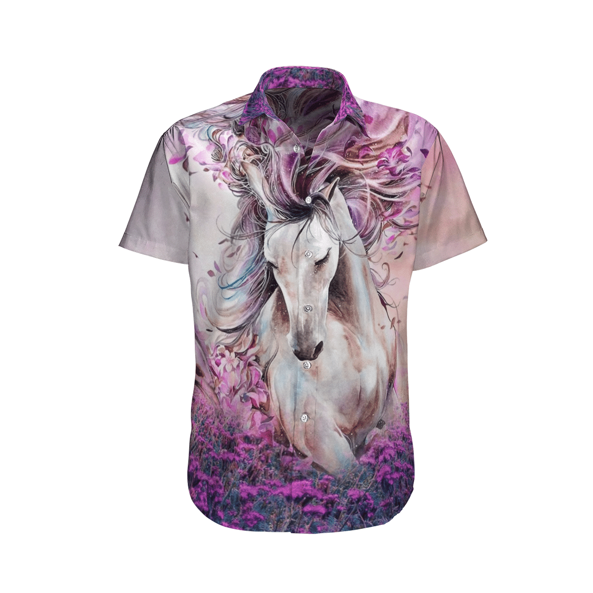 Horse  Purple Unique Design Unisex Hawaiian Shirt  