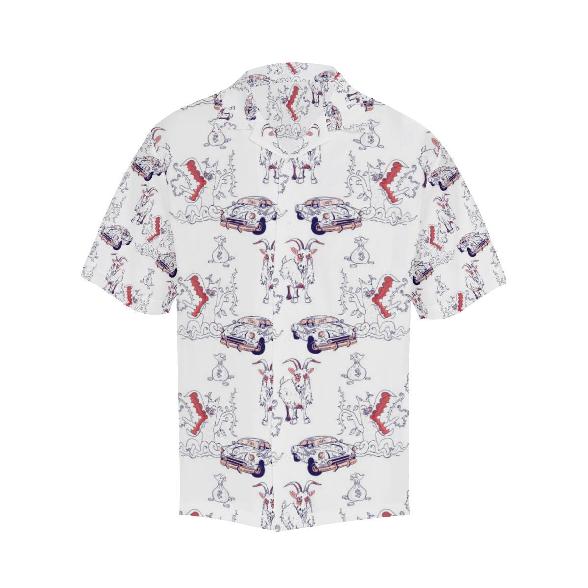 Goat Car Pattern Mens All Over Print Hawaiian Shirt