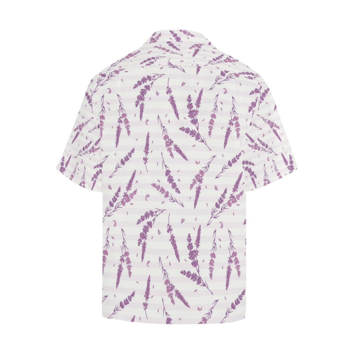 Lavender Pattern Stripe Background Mens All Over Print Hawaiian Shirt