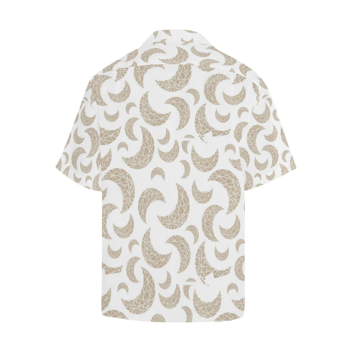 Cool Gold Moon Abstract Pattern Mens All Over Print Hawaiian Shirt